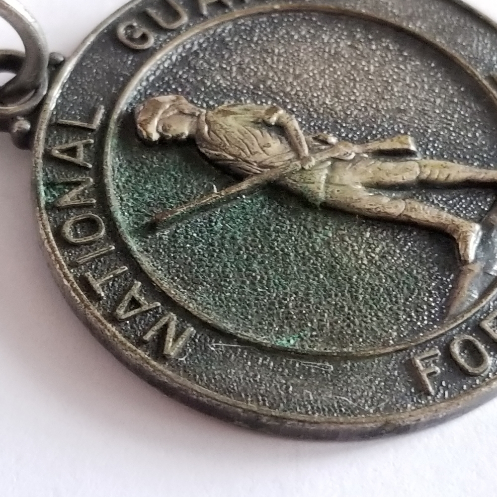 National Guard service award medal pendant silver tone charm military - Picture 5 of 8